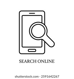 Icon a search online, isolated against a clean background.