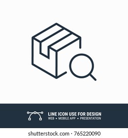 Icon search package graphic design single icon vector illustration