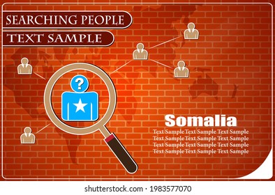 Icon in search of people made from the flag of Somalia, vector illustration