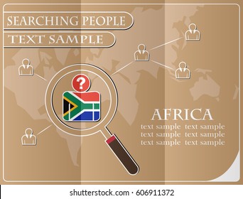 icon in search of people made from the flag of Africa, vector illustration