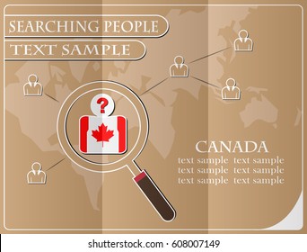 icon in search of people made from the flag of Canada, vector illustration