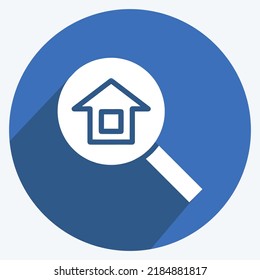 Búsqueda de iconos. adecuado para el símbolo educativo. estilo de sombra larga. diseño simple editable. vector de plantilla de diseño. ilustración simple