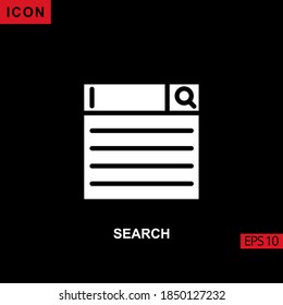 Icon search template. Flat, glyph or filled vector icon symbol sign collection for mobile concept and web apps design.