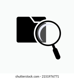 Symbol Suche nach Daten. Symbolsuche Ordner - Vektorgrafik.