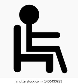 Icon of a seated person in transport isolated minimal single flat linear icon for application and info-graphic. Commercial line vector icon for websites and mobile minimalistic flat design.