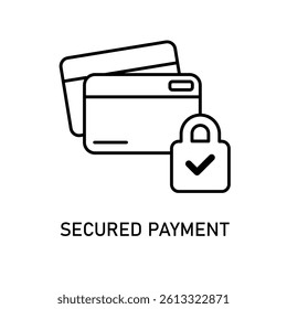 Icon a secured payment, isolated against a clean background.