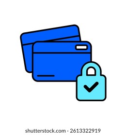 Icon a secured payment, isolated against a clean background.