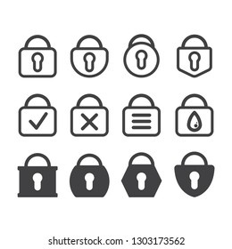 Icon Of Security Concept Of Padlock