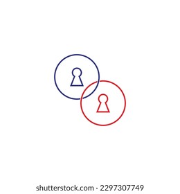 Icon, security, key, lines geometric symbol simple logo vector