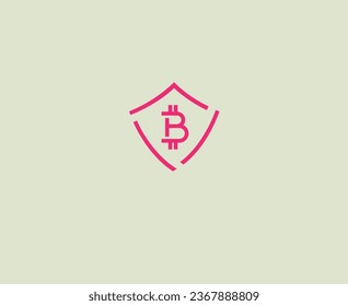 Icon Security in the IT sector, cryptocurrency, electronic data protection, shield, stablecoins, blockchain, bitcoin