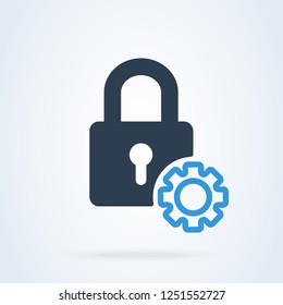 icon security settings padlock. vector lock illustration