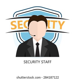 Icon of Security Staff Isolated on White Background