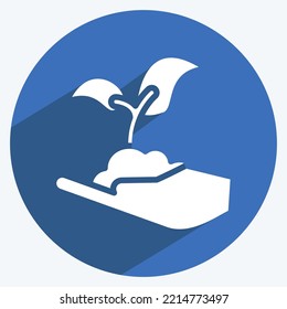 Icon Seed Plant. suitable for Garden symbol. long shadow style. simple design editable. design template vector. simple illustration