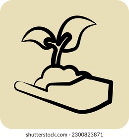 Icon Seed Plant. suitable for Garden symbol. hand drawn style. simple design editable. design template vector. simple illustration