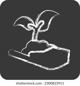 Icon Seed Plant. suitable for Garden symbol. chalk Style. simple design editable. design template vector. simple illustration