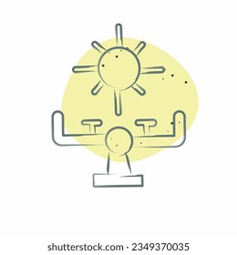 Icon Seesaw. related to Amusement Park symbol. Color Spot Style. simple design editable. simple illustration