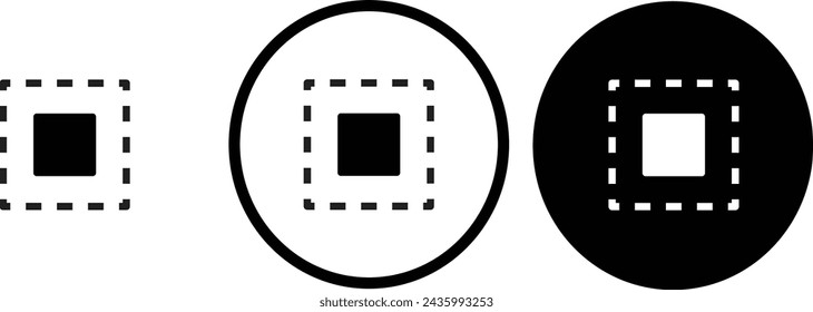 icon selection black outline for web site design 
and mobile dark mode apps 
Vector illustration on a white background