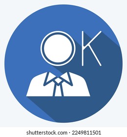 Icon Self Esteem Affirmations. related to Psychological symbol. long shadow style. simple illustration. emotions, empathy, assistance