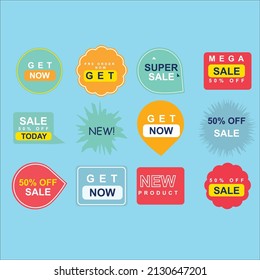 ICON SELL PROMO GET SALE PROMOTION VECTOR TEAMPLATE