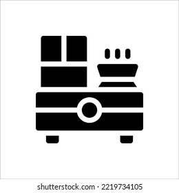 Icono Vender picoteo Glifo, Icono plano Vector de Ilustración Isolado. Adecuado para diseño web, logotipo, aplicación. 
