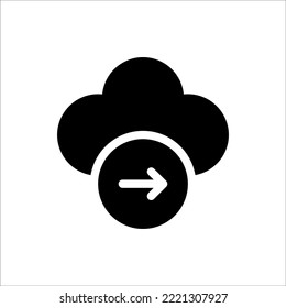 Icon Send Glyph, Cloud Computing, Flat Icon Logo Illustration Vector Isolated. Suitable for Web Design, Logo, App. 