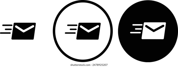 icon Send Mail black outline for web site design 
and mobile dark mode apps 
Vector illustration on a white background