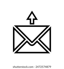 Symbol sendet eine Nachricht. Umschlag mit einem Aufwärtspfeil
