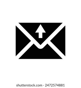 Symbol sendet eine Nachricht. Umschlag mit einem Aufwärtspfeil