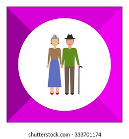 Icon of senior woman and man