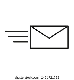 Icon sent mail. Envelope, dispatch symbol. Communication, fast delivery. Vector illustration. EPS 10.