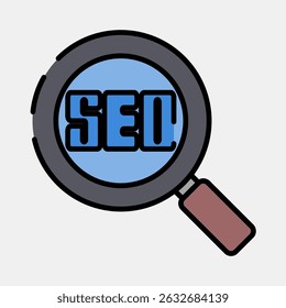 Icon seo. Internet network elements. Icon in filled line style.