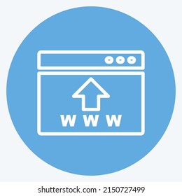 Icon SEO. suitable for IT Services symbol. blue eyes style. simple design editable. design template vector. simple symbol illustration
