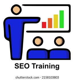 Icono Ilustración de vectores de entrenamiento SEO