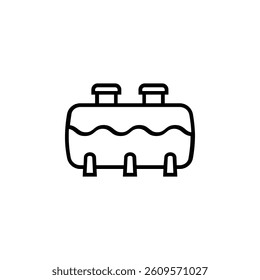 Icon of a septic tank, symbolizing waste management, sanitation, and efficient water systems.