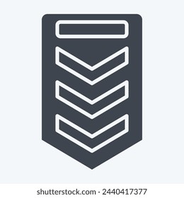 Icon Sergeant. related to Military And Army symbol. glyph style. simple design illustration