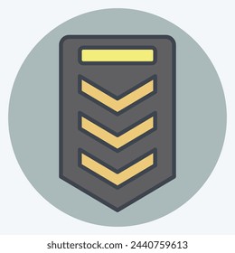 Icon Sergeant. related to Military And Army symbol. color mate style. simple design illustration