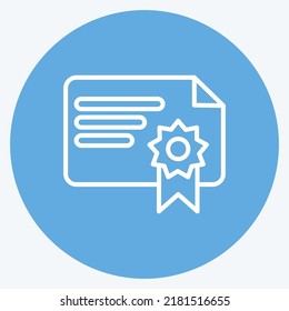 Icon Sertificate. suitable for Bee Farm. Blue Eyes Style. simple design editable. design template vector. simple illustration