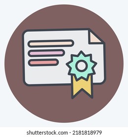 Icon Sertificate. suitable for Bee Farm. Color Mate Style. simple design editable. design template vector. simple illustration