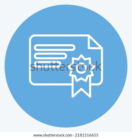 Icon Sertificate. suitable for Bee Farm. Blue Eyes Style. simple design editable. design template vector. simple illustration