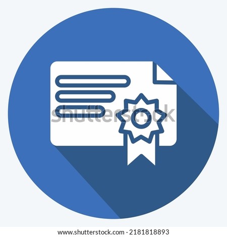 Icon Sertificate. suitable for Bee Farm. Long Shadow Style. simple design editable. design template vector. simple illustration