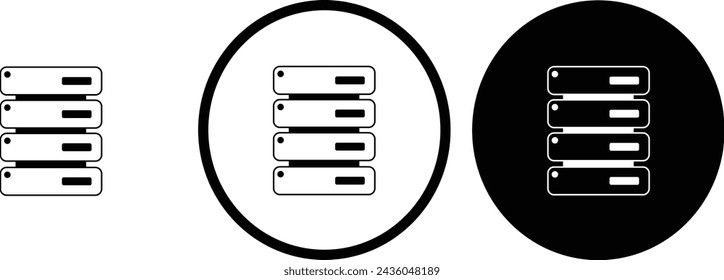 icon server black Outline para el diseño de sitios web 
y aplicaciones móviles en modo oscuro 
Ilustración vectorial sobre fondo blanco