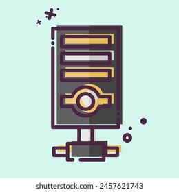 Icon Server. relacionado con el símbolo de seguridad. Estilo MBE. ilustración de diseño simple
