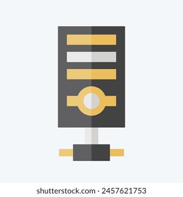 Icon Server. bezieht sich auf Sicherheitssymbol. flacher Stil. einfache Designdarstellung