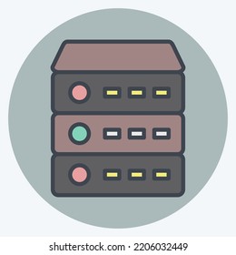 Icon Server. suitable for Computer Components symbol. color mate style. simple design editable. design template vector. simple illustration