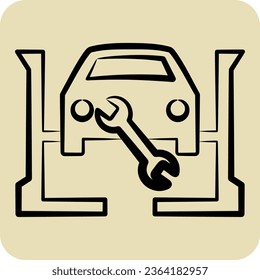 Icon Service. related to Car ,Automotive symbol. hand drawn style. simple design editable. simple illustration