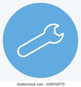 Icon Service. suitable for Security symbol. blue eyes style. simple design editable. design template vector. simple illustration