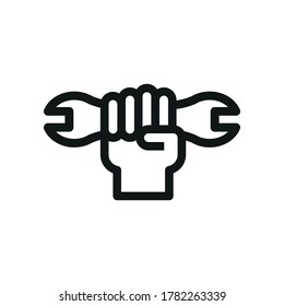 Icono de la herramienta de servicio. Ilustración vectorial simple en un fondo blanco.
