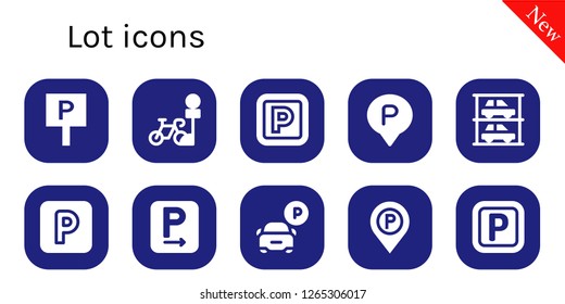  lot icon set. 10 filled lot icons. Simple modern icons about  - Parking, Parkings, Parking sign