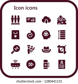 icon icon set. 16 filled icon icons. Simple modern icons about  - Barrier, Medicine, Cloud download, Cheese, Shopping bag, Fossil, Intelligence, Spacing, Stats, Brushes, Hat