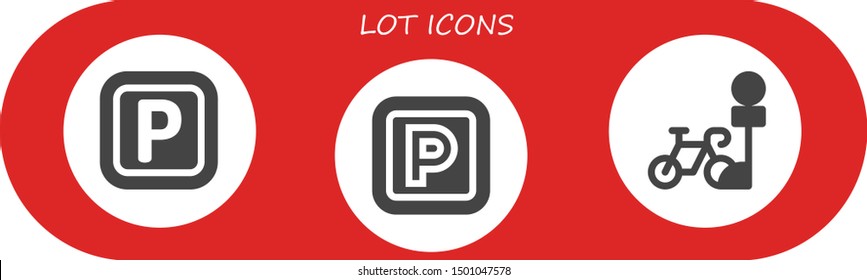 lot icon set. 3 filled lot icons.  Simple modern icons about  - Parking